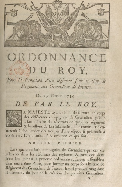 Ordonnance 1749